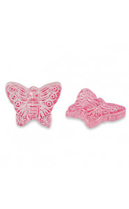 Glass bead 16mm Butterfly - Red rose